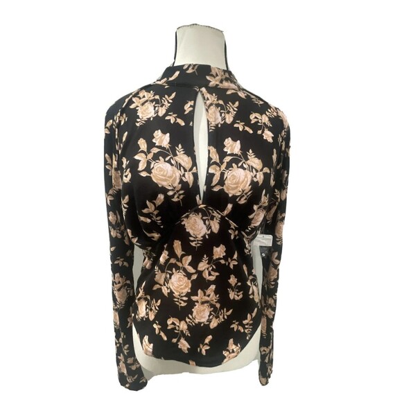 Free People Tops - FREE PEOPLE Black Dinner Party Printed Top Size Medium NEW